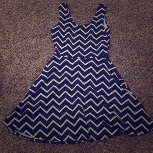 Blue and white dress